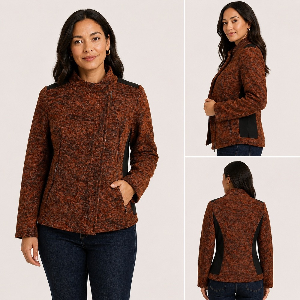Aldomartins Textured Cotton‎ Knit Moto Jacket